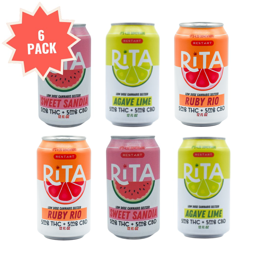 RESTART Rita Delta 9 THC CBD 10MG Cannabis Seltzer Variety 6-pk “ENERGY"